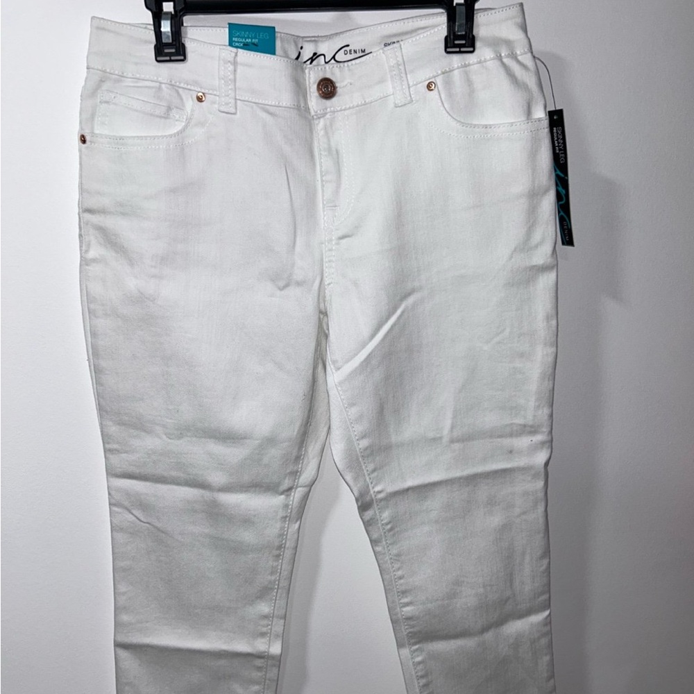 INC International Concepts Women's white regular fit crop Jeans NWT 12P